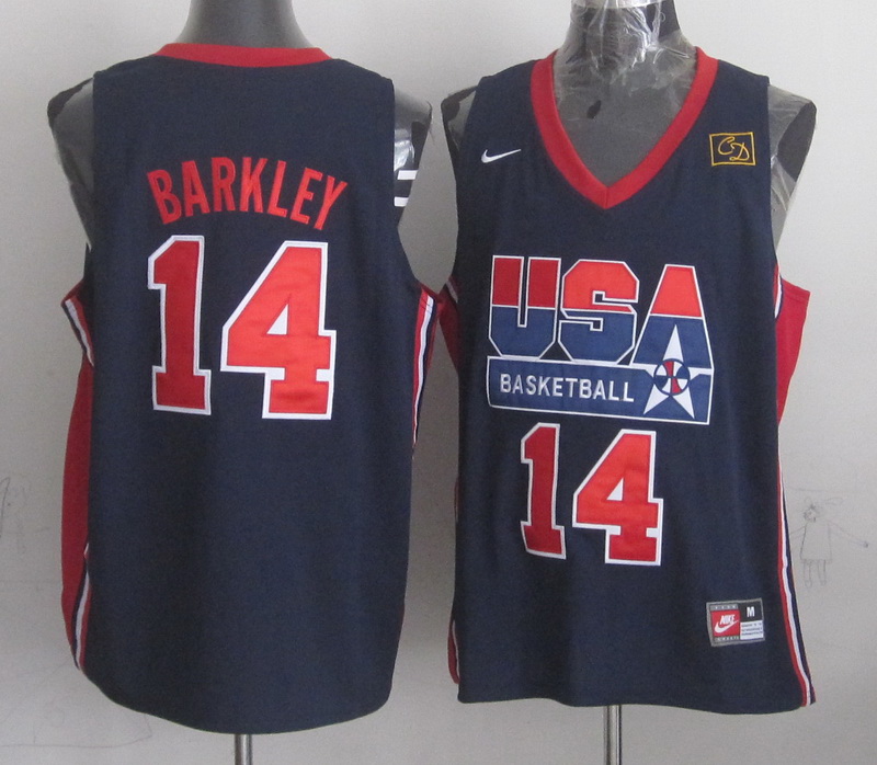 USA 14 Barkey 1992 Dream Team Jerseys