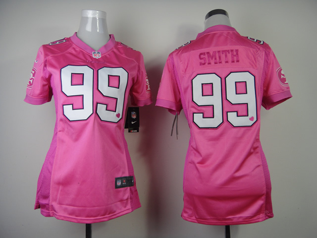 Nike 49ers 99 Smith Pink Love Women Jerseys