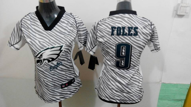 Nike Eagles 9 Foles Zebra Women Game Jerseys