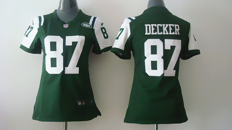 Nike Jets 87 Decker Green Women Game Jerseys - Click Image to Close