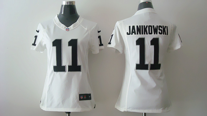 Nike Raiders 11 Janikowski White Women Game Jerseys