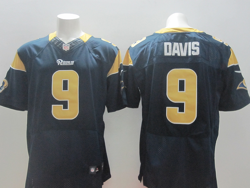 Nike Rams 9 Davis Navy Blue Elite Jerseys