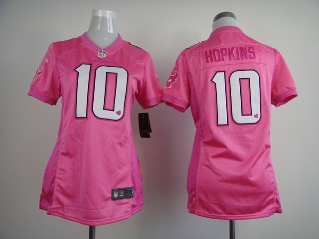 Nike Texans 10 Hopkins Pink Love Women Game Jerseys
