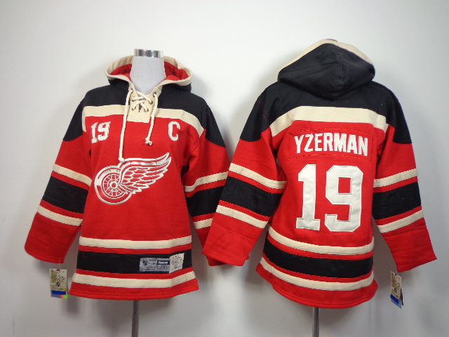 Red Wings 19 Yzerman Red Hooded Youth Jersey