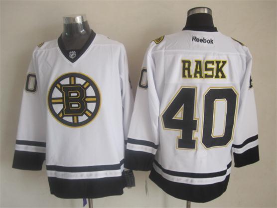 Bruins 40 Rask White New Reebok Jerseys