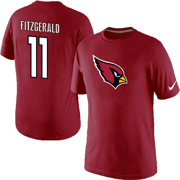 Nike Arizona Cardinals 11 Fitzgerald Name & Number T Shirt Red01