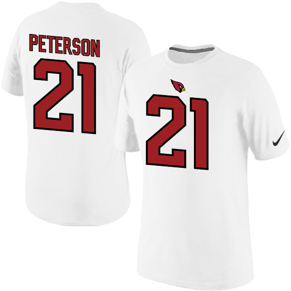 Nike Arizona Cardinals 21 Peterson Name & Number T Shirt White02