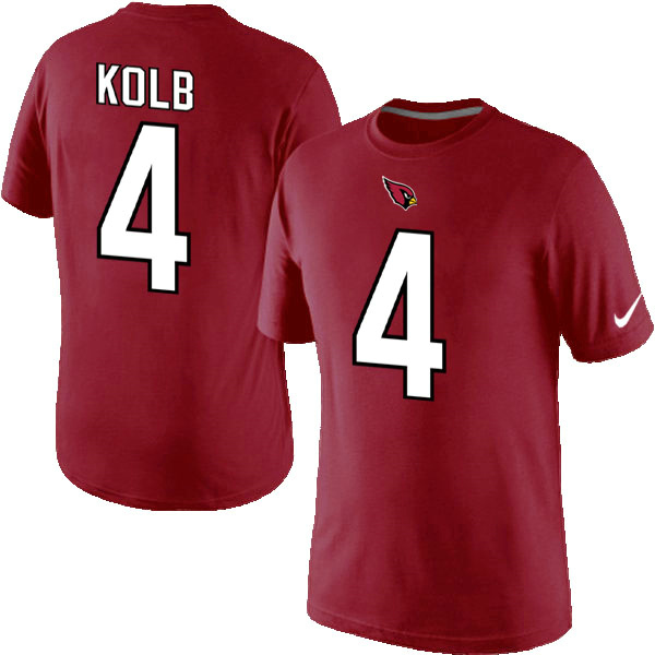 Nike Arizona Cardinals 4 Kolb Name & Number T Shirt Red02
