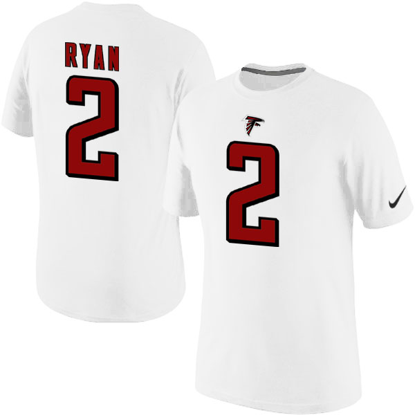 Nike Atlanta Falcons 2 Ryan Name & Number T Shirt White02 - Click Image to Close