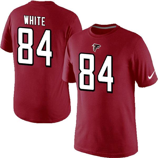 Nike Atlanta Falcons 84 White Name & Number T Shirt Red02