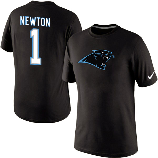 Nike Carolina Panthers 1 Newton Name & Number T Shirt Black02