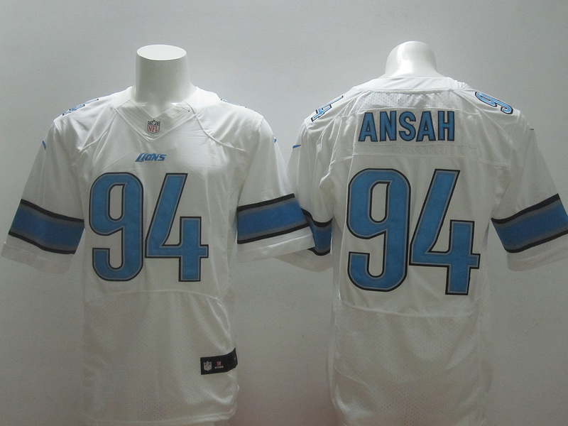Nike Lions 94 Ansah White Elite Jerseys