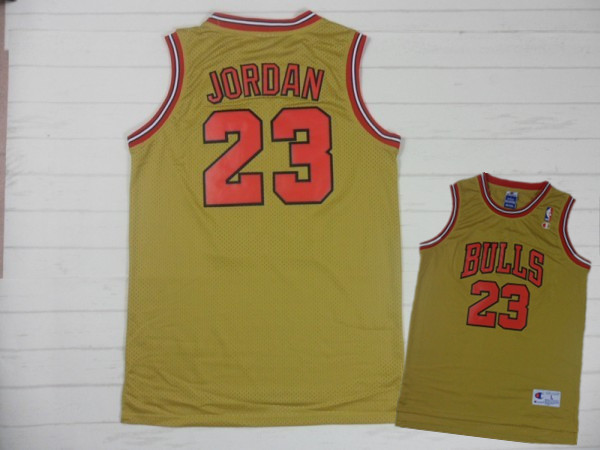 Bulls 23 Jordan Gold 1997 Champion Chicago Jerseys