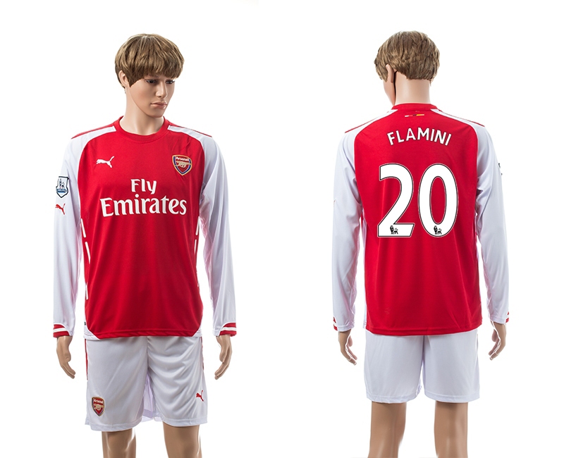 2014-15 Arsenal 20 Flamini Home Long Sleeve Jerseys