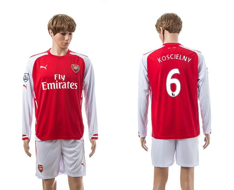 2014-15 Arsenal 6 Koscielny Home Long Sleeve Jerseys