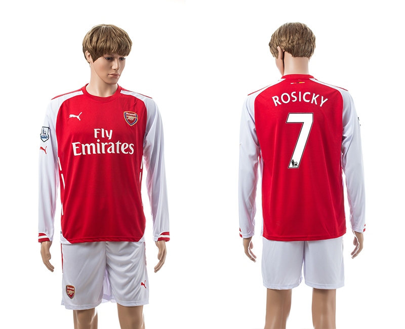2014-15 Arsenal 7 Rosicky Home Long Sleeve Jerseys