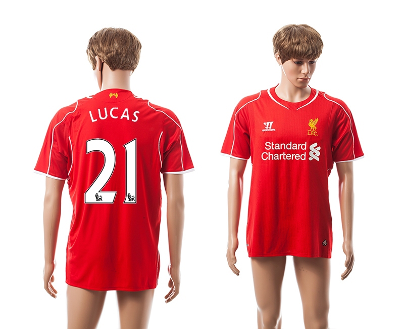 2014-15 Liverpool 21 Lucas Home Thailand Jerseys