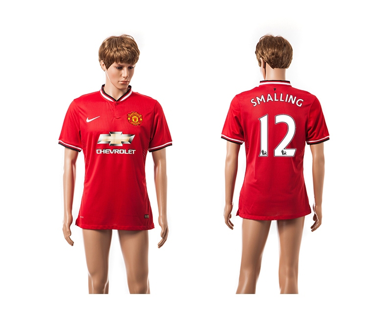 2014-15 Manchester United 12 Smalling Home Thailand Jerseys