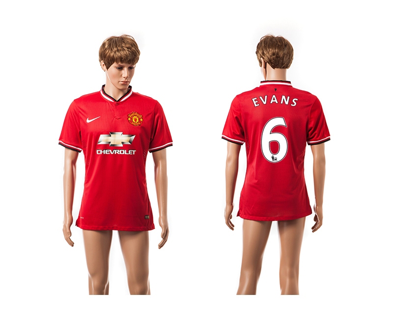 2014-15 Manchester United 6 Evans Home Thailand Jerseys