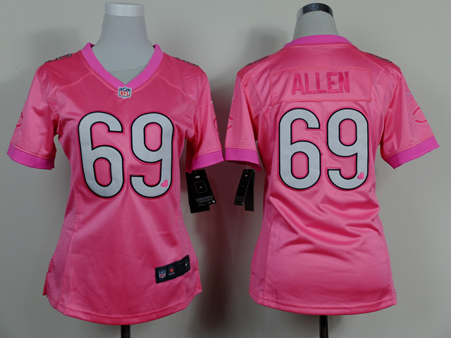Nike Bears 69 Allen Pink Love Women Game Jerseys
