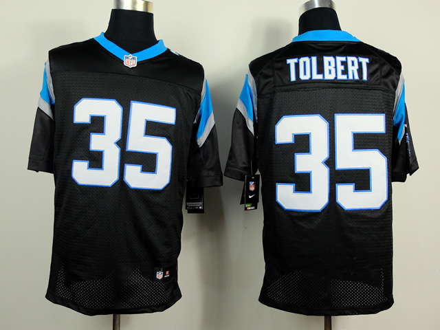 Nike Panthers 35 Tolbert Black Elite Jerseys - Click Image to Close