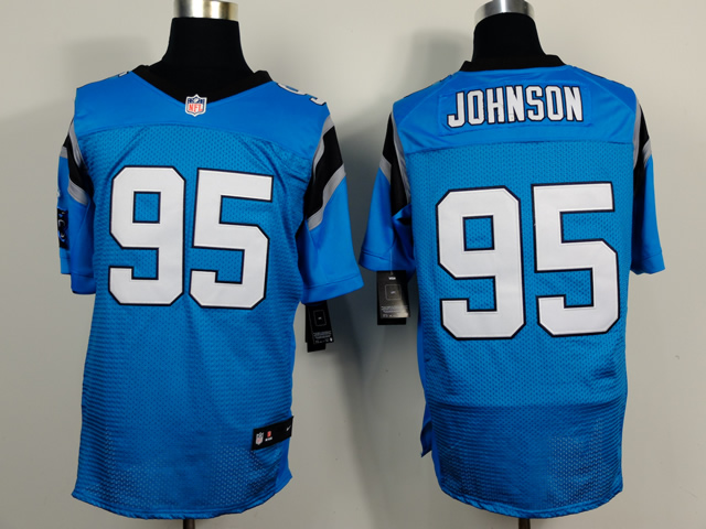 Nike Panthers 95 Johnson Blue Elite Jerseys
