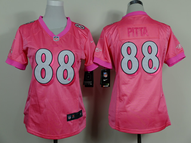 Nike Ravens 88 Pitta Pink Love Women Game Jerseys