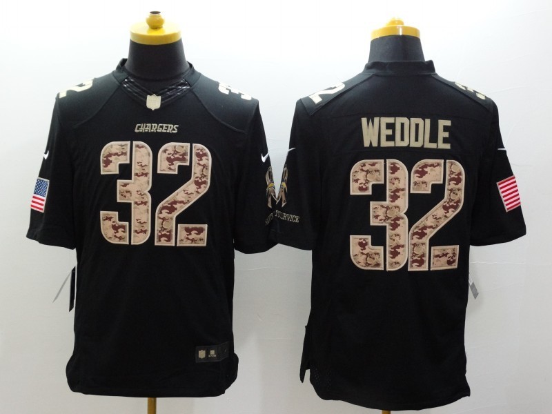 Nike Chargers 32 Weddle Black Salute To Service Limited Jerseys