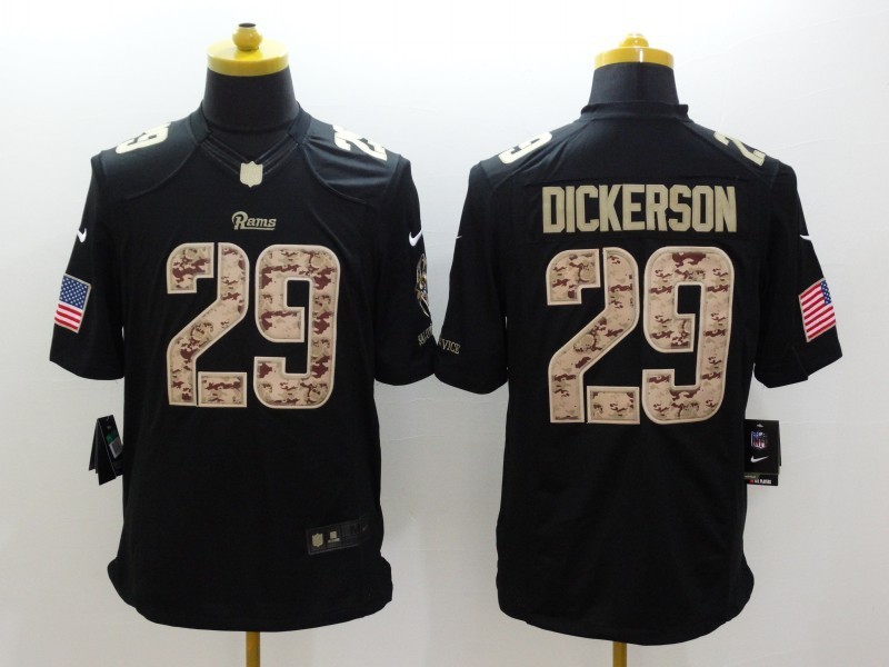 Nike Rams 29 Dickerson Black Salute To Service Limited Jerseys
