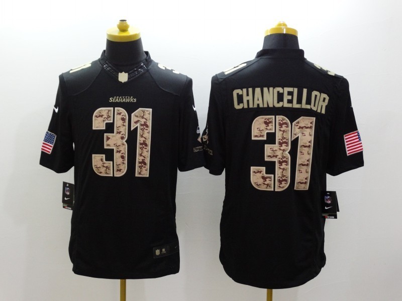 Nike Seahawks 31 Chancellor Black Salute To Service Limited Jerseys