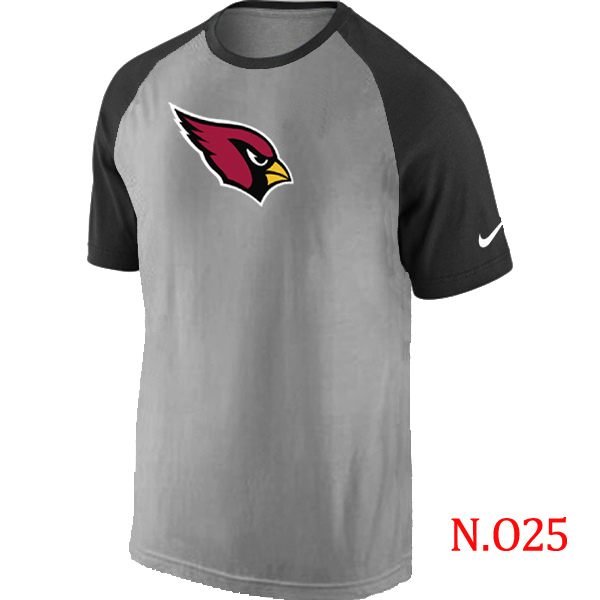 Nike Arizona Cardinals Ash Tri Big Play Raglan T Shirt Grey&Black