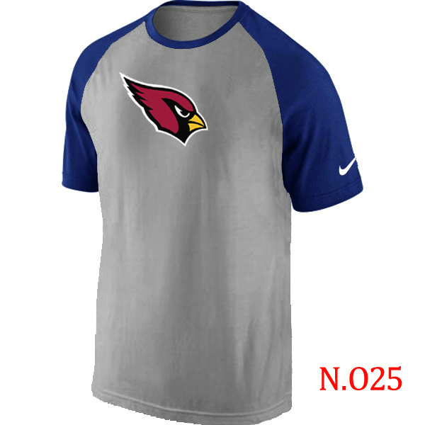 Nike Arizona Cardinals Ash Tri Big Play Raglan T Shirt Grey&Blue