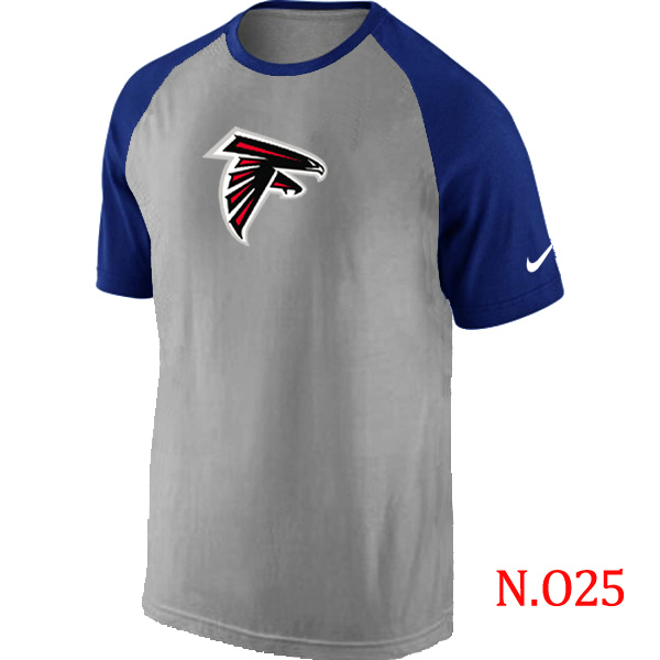 Nike Atlanta Falcons Ash Tri Big Play Raglan T Shirt Grey&Blue