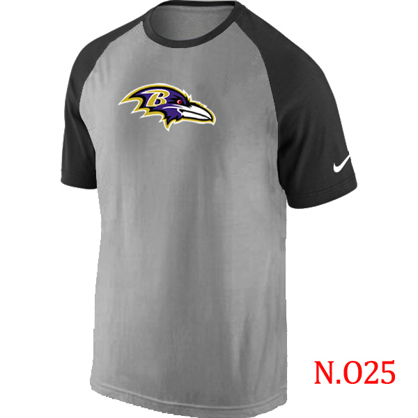 Nike Baltimore Ravens Ash Tri Big Play Raglan T Shirt Grey&Black