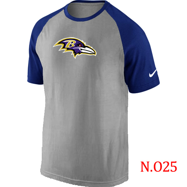 Nike Baltimore Ravens Ash Tri Big Play Raglan T Shirt Grey&Blue