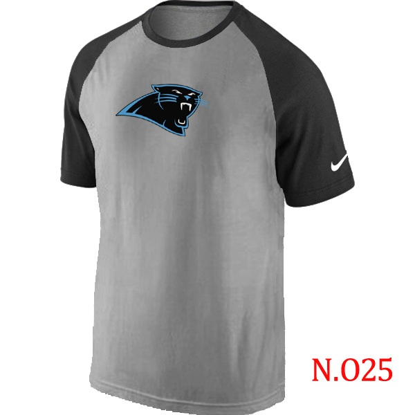 Nike Carolina Panthers Ash Tri Big Play Raglan T Shirt Grey&Black