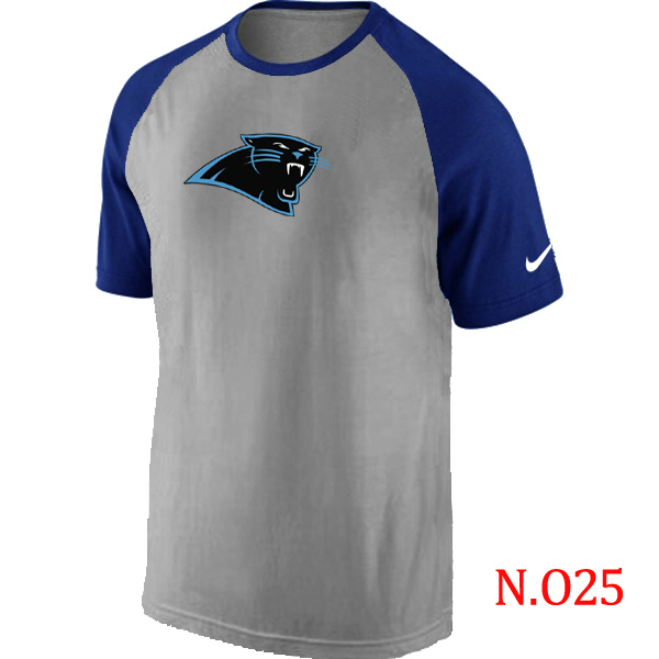 Nike Carolina Panthers Ash Tri Big Play Raglan T Shirt Grey&Blue