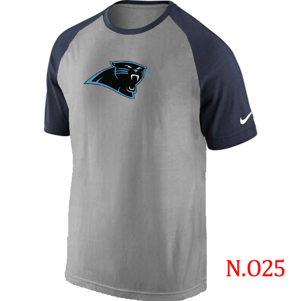 Nike Carolina Panthers Ash Tri Big Play Raglan T Shirt Grey&Navy