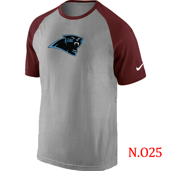 Nike Carolina Panthers Ash Tri Big Play Raglan T Shirt Grey&Red