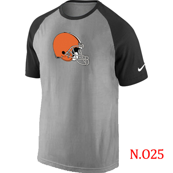 Nike Cleveland Browns Ash Tri Big Play Raglan T Shirt Grey&Black