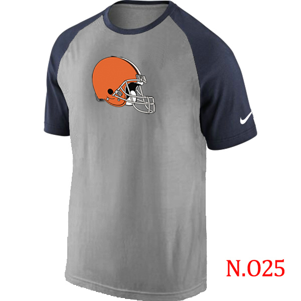 Nike Cleveland Browns Ash Tri Big Play Raglan T Shirt Grey&Navy