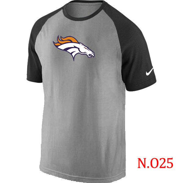Nike Denver Broncos Ash Tri Big Play Raglan T Shirt Grey&Black
