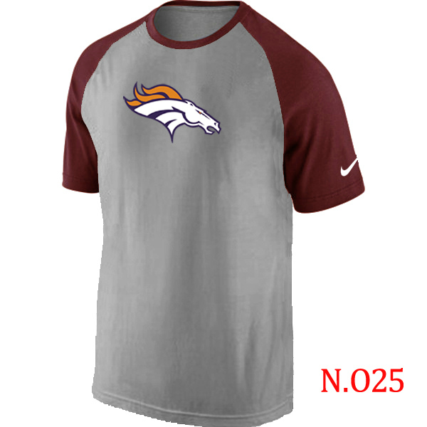 Nike Denver Broncos Ash Tri Big Play Raglan T Shirt Grey&Red