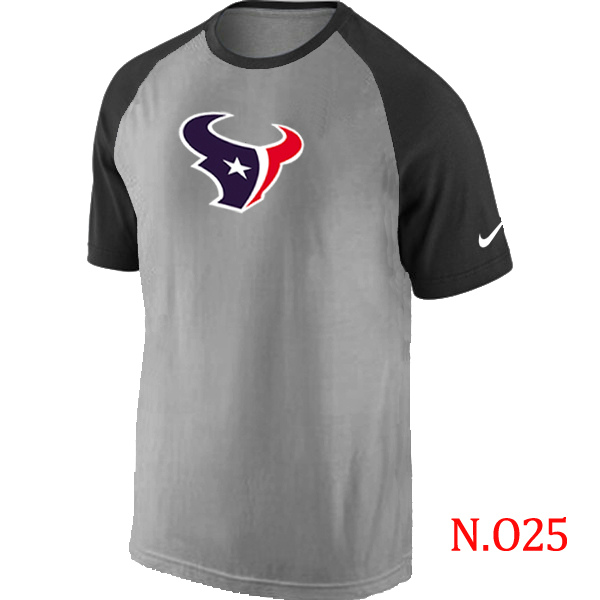 Nike Houston Texans Ash Tri Big Play Raglan T Shirt Grey&Black