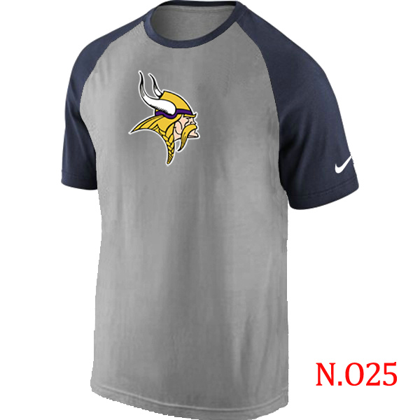 Nike Minnesota Vikings Ash Tri Big Play Raglan T Shirt Grey&Navy