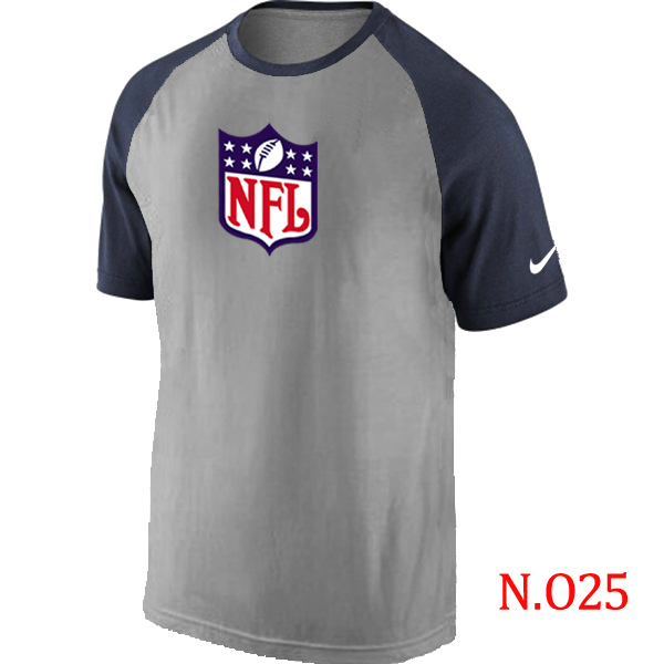 Nike NFL Logo Ash Tri Big Play Raglan T Shirt Grey&Navy
