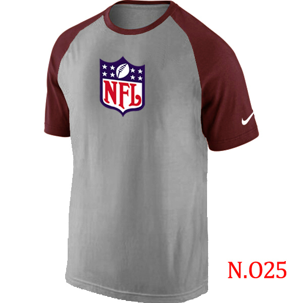 Nike NFL Logo Ash Tri Big Play Raglan T Shirt Grey&Red