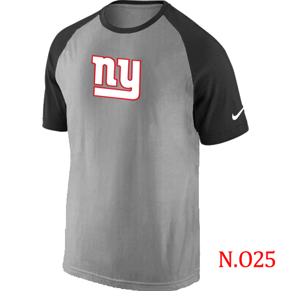 Nike New York Giants Ash Tri Big Play Raglan T Shirt Grey&Black - Click Image to Close