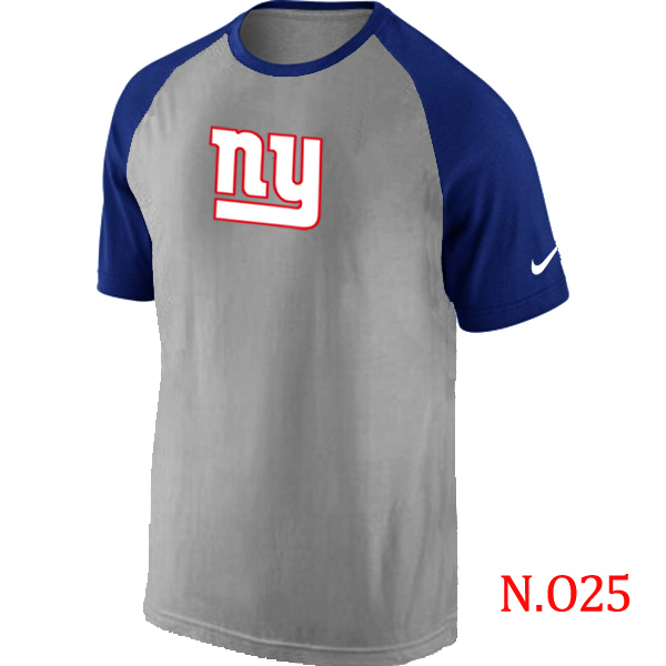 Nike New York Giants Ash Tri Big Play Raglan T Shirt Grey&Blue