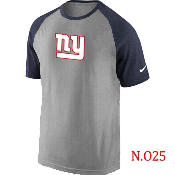 Nike New York Giants Ash Tri Big Play Raglan T Shirt Grey&Navy
